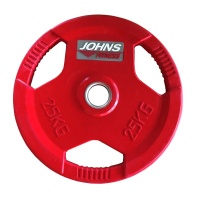 Диск JOHNS красный 3-х хватный обрезиненный d 51 мм 25 кг (91010-25С)