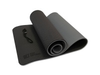 Коврик для йоги 10 мм двухслойный TPE черно-серый (Арт. FT-YGM10-TPE-BCGY)